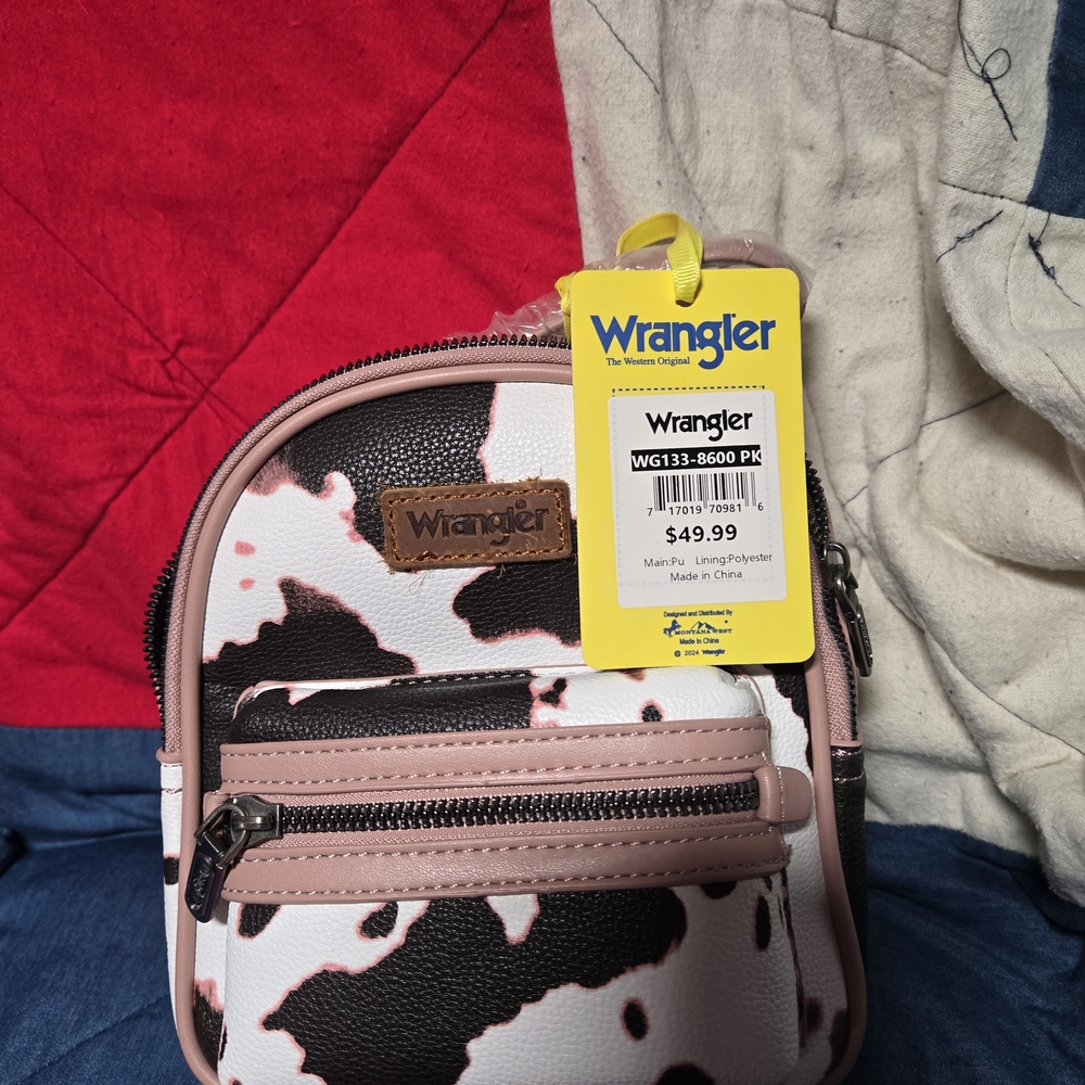Wrangler Women's Pink and Black Patterned Mini Backpack